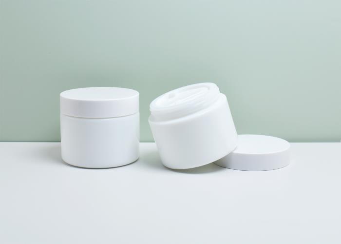 JG-AQ110 110ml Opal White Glass Cosmetic Jar with Double Wall Lid
